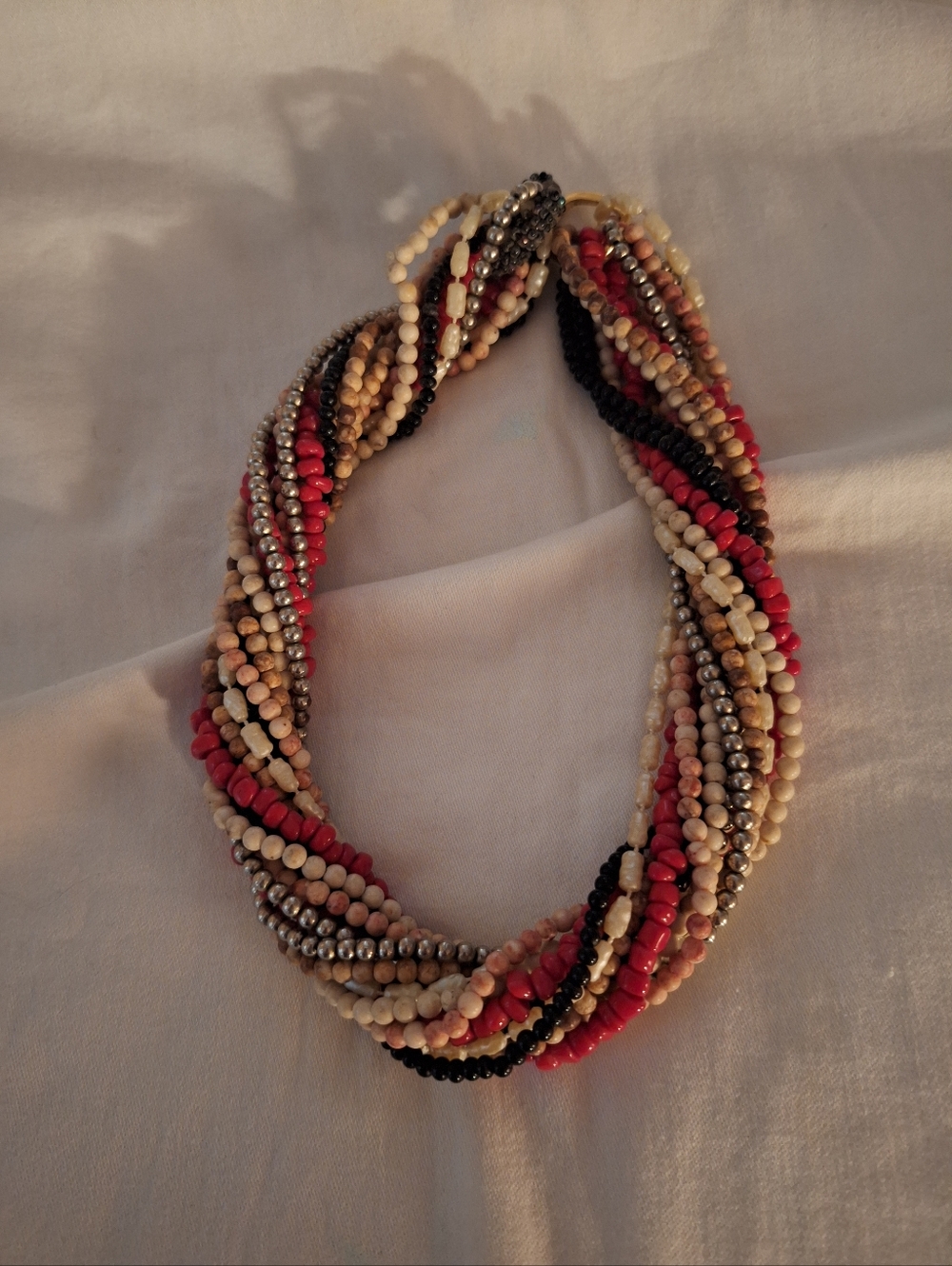 Twist A Bead Vintage 1980s Twist A Bead 7 Strand Necklace